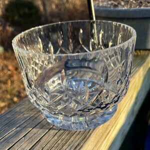 Cut Glass Bowl Ht 4.25” X  5.75” Across Unmarked Pedestal Preowned